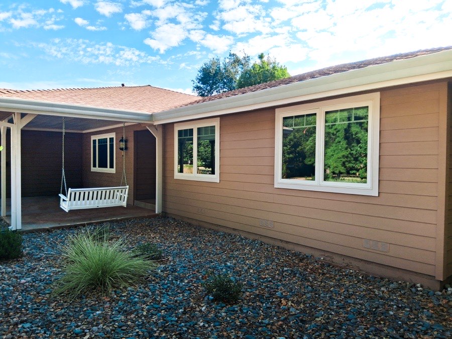 Completed exterior house painting with porch — Husky Pro Painting Shasta County